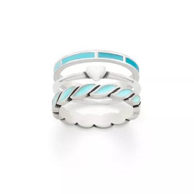 Mosaic, Heart and Twist Ring Stack