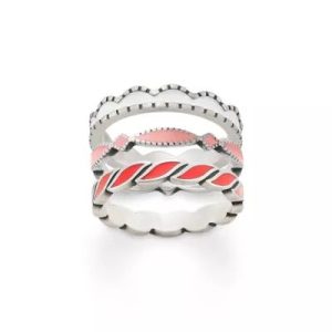 Scalloped, Cordoba and Twisted Ring Stack