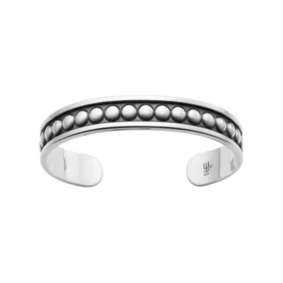 Beaded Cuff Bracelet in Sterling Silver