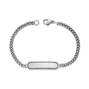 Baby ID Engravable Link Bracelet in Sterling Silver