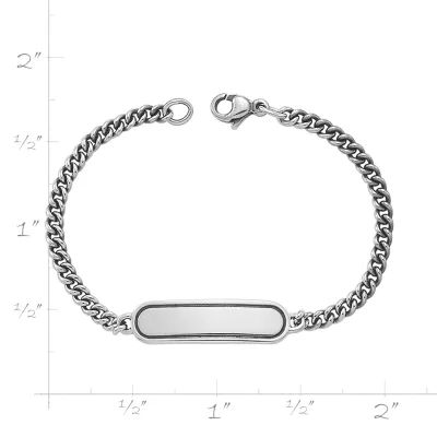 Baby ID Engravable Link Bracelet in Sterling Silver - Image 2