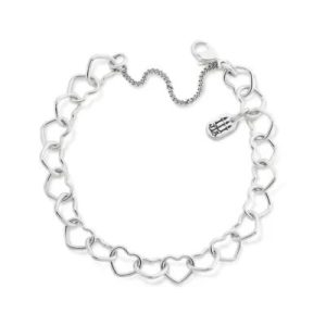 Connected Hearts Charm Bracelet in Sterliing Silver