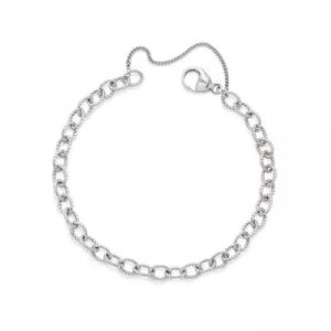 Twisted Wire Cable Charm Bracelet in Sterling Silver