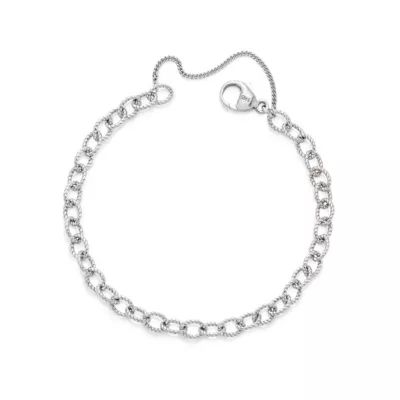 Twisted Wire Cable Charm Bracelet in Sterling Silver