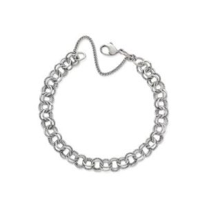 Double Link Charm Bracelet in Sterling Silver