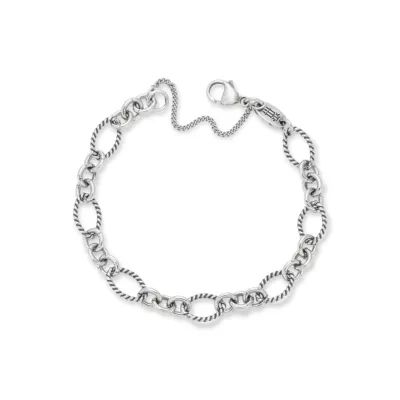 Oval Twist Charm Bracelet in Sterling Silver