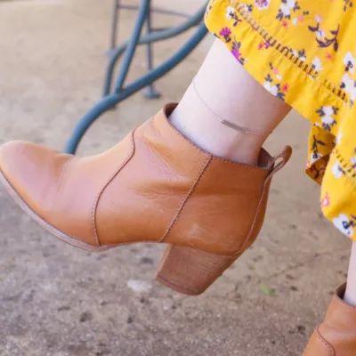 Petite Engravable Horizon Anklet in Sterling Silver - Image 3