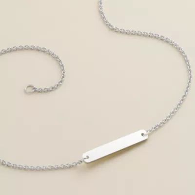 Petite Engravable Horizon Anklet in Sterling Silver - Image 2