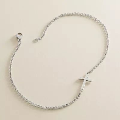 Horizon Cross Anklet in Sterling Silver - Image 2