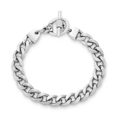 Strength in Faith Curb Link Bracelet in Sterling Silver