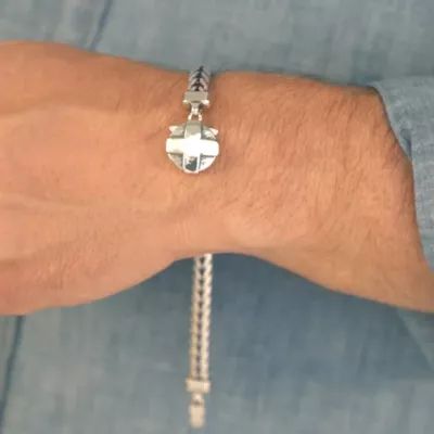 Forged in Faith Link Bracelet in Sterling Silver - Image 5