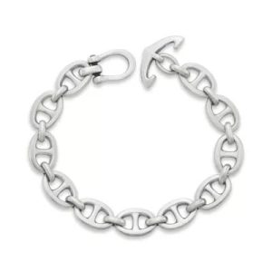 Anchor Chain Link Bracelet in Sterling Silver