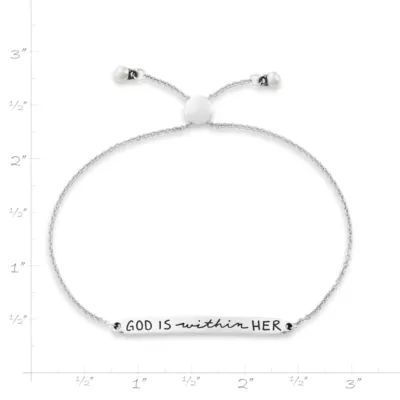 God is Within Her Slider Bracelet in Sterling Silver - Image 6
