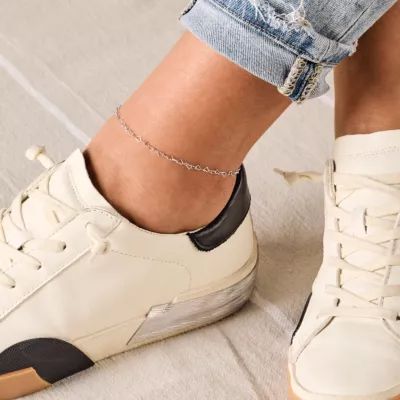 Delicate Connected Hearts Anklet in Sterling Silver - Image 4