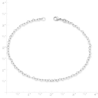 Delicate Connected Hearts Anklet in Sterling Silver - Image 5