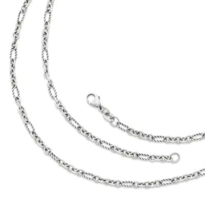 Medium Cable Figaro Chain in Sterling Silver, 14K Yellow Gold or Sterling Silver and 14K Yellow Gold