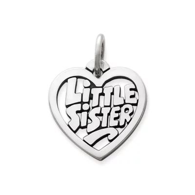 "Little Sister" Heart Charm in Sterling Silver