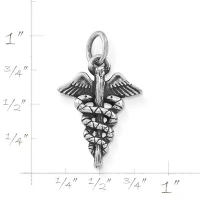 Caduceus Charm in Sterling Silver - Image 2