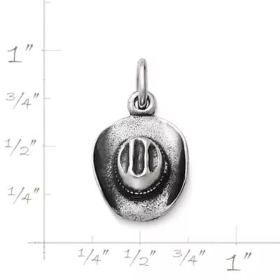 Small Cowboy Hat Charm in Sterling Silver - Image 3