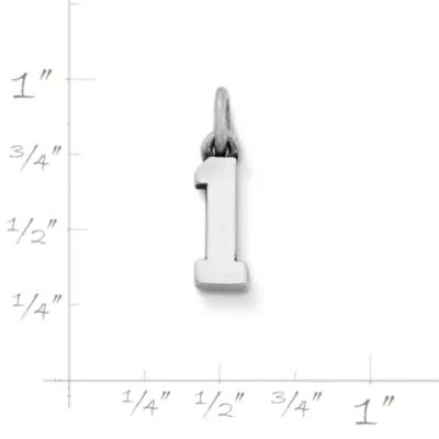 Ivy League Number Charm in Sterling Silver - Image 2