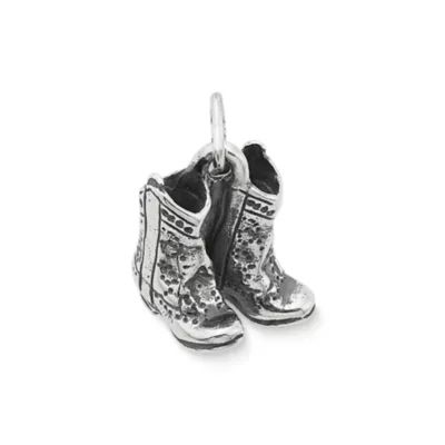Cowboy Boots Charm in Sterling Silver - Image 2