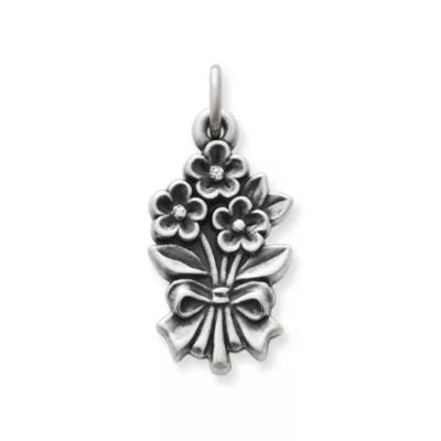 Bouquet of Flowers Charm in Sterling Silver