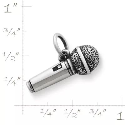 Microphone Charm in Sterling Silver - Image 2