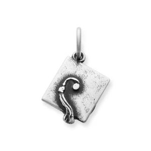 Mortarboard Charm in Sterling Silver