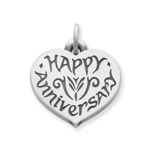 "Happy Anniversary" Charm in Sterling Silver