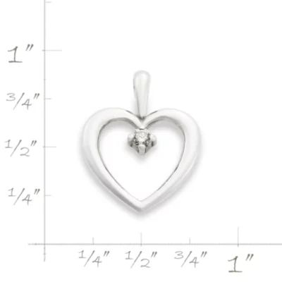 Heart with Diamond Pendant in Sterling Silver - Image 4