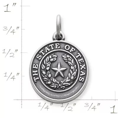 State Seal of Texas Charm in Sterling Silver - Image 2