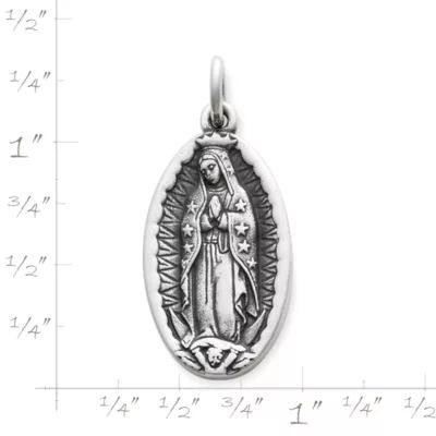 Virgin of Guadalupe Charm in Sterling Silver or 14K Yellow Gold - Image 2