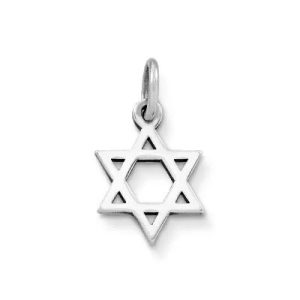 Star of David Charm in Sterling Silver or 14K Yellow Gold