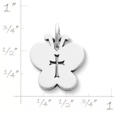 Crosslet Butterfly Charm in Sterling Silver - Image 2