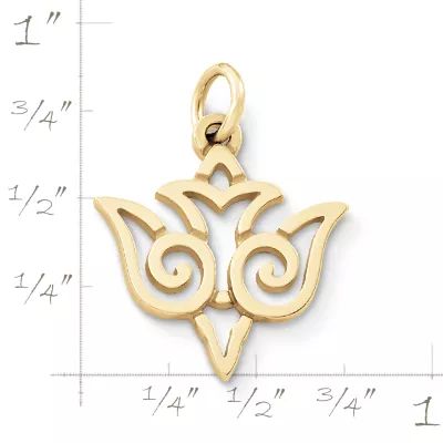 Open Dove Charm in 14K Yellow Gold - Image 2