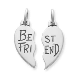 "Best Friend" Charm Set in Sterling Silver