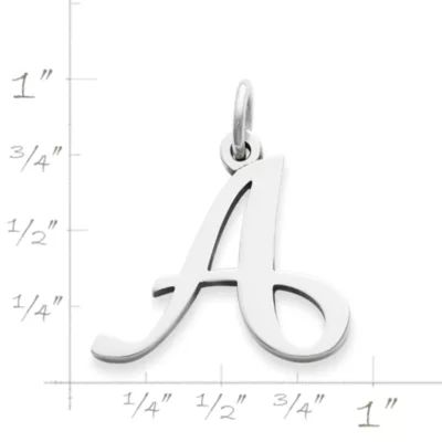 Large Script Initial Charm in Sterling Silver - Image 3
