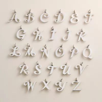 Large Script Initial Charm in Sterling Silver - Image 2