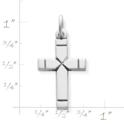 Small Plain Latin Cross Charm in Sterling Silver or 14K Yellow Gold - Image 2