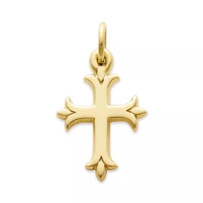 Fleuree Cross Charm in 14K Yellow Gold