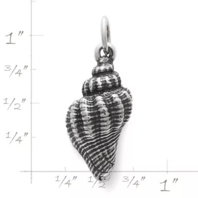 Fluted Conch Shell Charm in Sterling Silver - Image 2