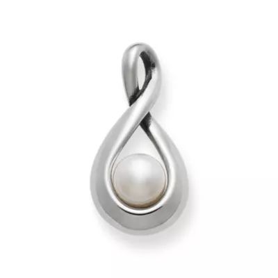 Graceful Twist Pendant with Cultured Pearl in Sterling Silver or 14K Yellow Gold