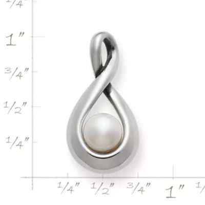 Graceful Twist Pendant with Cultured Pearl in Sterling Silver or 14K Yellow Gold - Image 2
