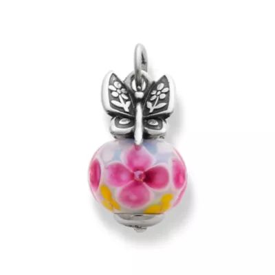 Mariposa Art Glass Charm in Sterling Silver