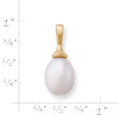 Teardrop Cultured Pearl Pendant in 14K Yellow Gold - Image 2