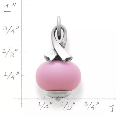 Awareness Ribbon Art Glass Charm in Sterling Silver - Image 4