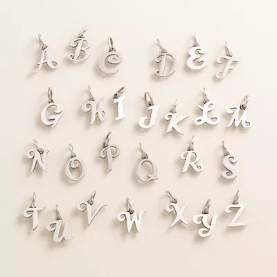 Script Initial Charm in Sterling Silver or 14K Yellow Gold - Image 2