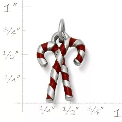 Enamel Candy Cane Charm in Sterling Silver - Image 2