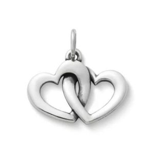 Linked Hearts Charm in Sterling Silver