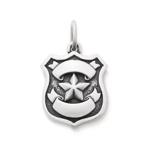 Law Enforcement Badge Charm in Sterling Silver